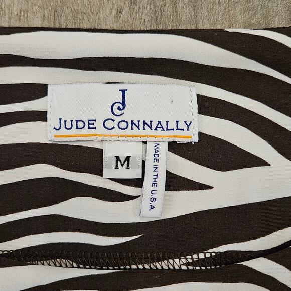 Jude Connally Maya Ponte Zebra-Print Shift Dress Womens M Comfort Quiet Luxury - Picture 6 of 7